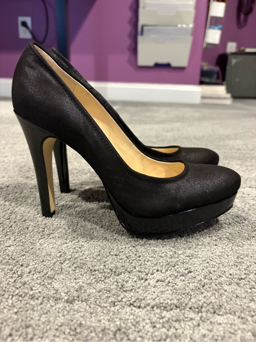 Black Calvin Klein High Heel Platform Pumps